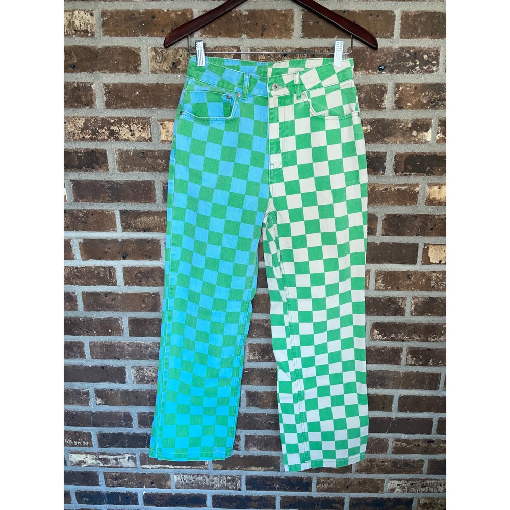 Ragged Priest Checkerboard Dad Jeans